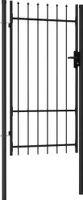 vidaXL Zauntor Einzelflügel mit Speerspitzen Stahl 1 x 1,75 m Schwarz