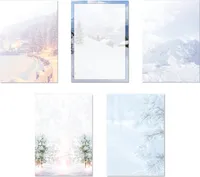 5 x 5 Blatt Motivpapier Briefpapier Mix DIN A4 verschneite winterlich weihnachtliche Natur-Landschaften (Winter-5245)