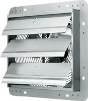 SucceBuy odsávací ventilátor s žaluzií, 356 mm, vysoká rychlost, 1400 otáček za minutu, 994 CFM, hliníkový půdní ventilátor pro montáž na stěnu se střídavým motorem