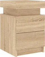 vidaXL Nachttisch mit LED-Leuchten Sonoma-Eiche 35x39x55 cm