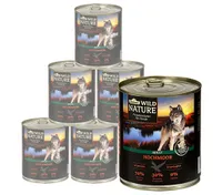 Dehner Wild Nature Hundefutter Hochmoor, Nassfutter getreidefrei / zuckerfrei, für ausgewachsene Hunde, Ente, 6 x 800 g Dose (4.8 kg)