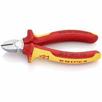 Knipex 700-6140 Szczypce do cięcia ukośnego 140 mm uchwyty VDE grubościenne 2-kolorowe, czerwony/żółty/srebrny