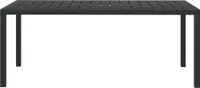 vidaXL Gartentisch Schwarz 185x90x74 cm Aluminium und WPC