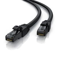 Primewire Patchkabel CAT 7 mit Baumwollummantelung - Gigabit Ethernet LAN Kabel - Black Series - 10 Gbit/s - S/FTP PIMF Schirmung - Netzwerkkabel - 10m
