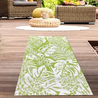 Tropischer Outdoor-Teppich für Terrasse und Garten in grün Größe - 150 x 220 cm