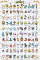 Anime Spiel Poster Kanto 151 Pokemon Größe 61x91,5 cm