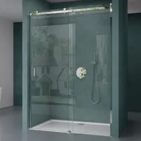 Mai & Mai Nischentür Duschtür Schiebetür 155cm Höhe:195cm Duschabtrennung 8mm Sicherheitsglas mit Nanobeschichtung Ter04