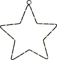 LED Leuchtstern schwarz - 45 cm - Deko Weihnachts Stern für Innen  - Metallstern zum Hängen Fensterdekoration Weihnachtsdeko