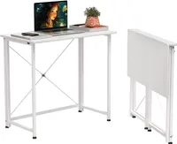 Faltbar Schreibtisch Computertisch,Gaming Tisch Eckschreibtisch, Kleiner Bürotisch,Arbeitstisch Kompakter  für Home Office Büro 80x45x74cm Weiß