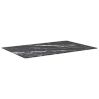 vidaXL Tischplatte Schwarz 100x62 cm 8 mm Hartglas in Marmoroptik
