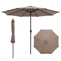 COSTWAY Ø300cm Sonnenschirm mit Kurbel Gartenschirm Ampelschirm Kurbelschirm Strandschirm Terrassenschirm Braun