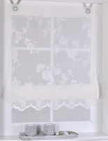 Raffrollo / Ösenrollo Florence ohne Bohren creme - Breite 60 cm x 130 c m