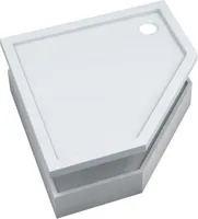 AQUABAD® Duschwanne SET Basic Smooth White 90x90cm Fünfeck inkl. Styroporträger