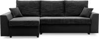 Narożnik PAUL 1 PRO z funkcją spania 200x140 cm, narożnik z pojemnikiem na pościel! Tkanina LAWA 06 + REAL 11 BLACK