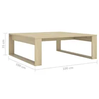 vidaXL Konferenční stolek Sonoma Dub 100x100x35 cm výrobek ze dřeva