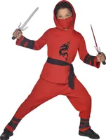 Amscan 9910940 Rot Ninja Krieger Kostüm für Kinder 3-4 Jahre