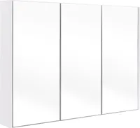 COSTWAY Zrkadlová skrinka do kúpeľne Zrkadlová skrinka na stenu Skrinka s predným zrkadlom Kúpeľňový nábytok 90x65x11cm, 3 dvierka