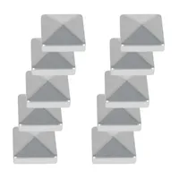10x Pfostenkappe Pyramide Abdeckkappe Pfostenkappe für Holzpfosten 91x91mm Silber