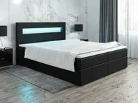 Boxspringbett Schlafzimmerbett PAROZO 180x200cm Kunstleder Schwarz inkl.Bettkasten