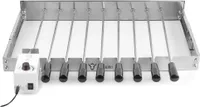 BBQ-Toro Edelstahl Grillaufsatz mit 9 Spießen | 56 x 26-40 cm | Motor links