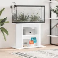 vidaXL Akvarijní stojan vysoký lesk bílý 80x35x60 cm Dřevěný materiál