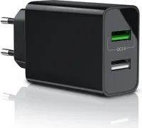 Aplic USB nabíjačka 3000 mA, 2-portová, 30 W, funkcia rýchleho nabíjania Quick Charge 3.0 (QC 3.0)