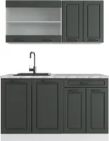 Jednolôžková kuchyňa Vicco R-Line, 140 cm bez pracovnej dosky, antracitový vidiecky domček/biela