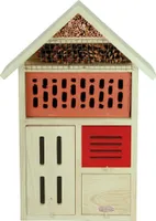 Esschert Design Insektenhotel, Insektenhaus aus Holz mit Metalldach, ca. 37 cm x 11 cm x 57 cm