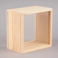 Rico Design Objektkasten mit 2 Acrylscheiben Holz natur 13x13x8cm
