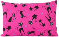 Zirbenkissen 30x20cm, Katze-pink + Bio Inlett natur - Zirbenholzspäne im Zirbenholzkissen
