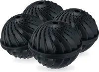 relaxdays Schwarzer Waschball 4er Set