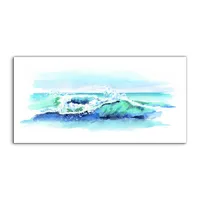 Coloray Obrázek vytištěný na plátně 140x70cm Nástěnné umění na plátně Malba Obraz na plátně - Akvarel, ruka -muž, vlna