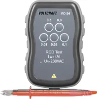 Rýchlotester RCD Voltcraft VC-34, , tester prúdových chráničov (VC-34)