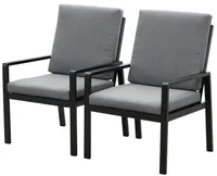 MEXO Gartenlounge-Set Gartenmöbel Set Aluminium Gartenlounge Set Esszimmerstühle wetterfester Gartenstuhl Balkonstuhl（2-tlg）