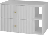 XILO-02 Waschbeckenunterschrank mit Regal, 80 cm, weiß matt, Set-4