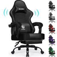 Aiibot Gaming Stuhl Bürostuhl Ergonomisch Schreibtischstuhl Bürostuhl 150 kg mit Fußstütze，Lordosenstütze, Gaming Sessel 90°-170° Wippfunktion