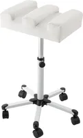 50-70cm Verstellbarer Pediküre Hocker mit Rädern Beinauflage Maniküre Fußstütze (weiß)