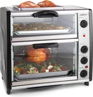 oneConcept All-You-Can-Eat, dvojitá elektrická trouba, 2400 W, 42 l, stříbrná