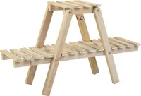 WANDERLUST DECO Regal mit 2 braunen Holzregalen 64x19,5x38h cm