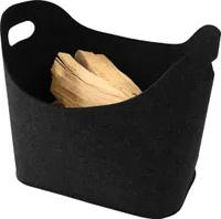 Kaminholzkorb Filz, schwarz