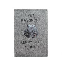 Art-Dog Reisepasshülle Handgefertigt Muster, 17x12,5cm, Kerry Blue Terrier