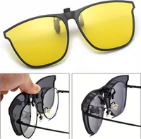 GKA Nachtfahrbrille Überbrille Aufsatz Clip on für Brillenträger klappbar Sonnenbrillenaufsatz Autofahrer Nachtsichtbrille Fahrbrille