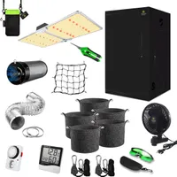 Canna4Home GrowBox kompletní sada 100 x 100 x 200 cm černý pěstební skleník s LED lampou, se sadou pro odsávání vzduchu, květináči na rostliny