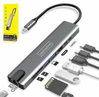 HUB 9in1 USB-C HDMI RJ45 Ethernet SD ADAPTER für Macbook Air Pro M1 Zenwire