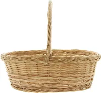 Bügelkorb Naturweiß Weide groß – Geschenkkorb leer