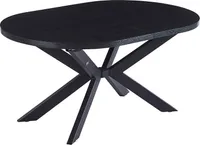 HOME DELUXE Esstisch Oval Ausziehbar AVENTI inkl. Sternfuß - 160 x 100 cm Dark Oak | Küchentisch, Esszimmer, Esszimmertisch