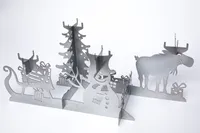 Edelstahl Adventskranz mit Teelichthalter