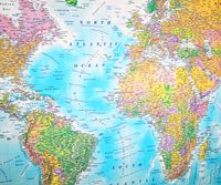 Weltkarte Pinnwand XXL 2020 MAPS IN MINUTES(80x120cm) gerahmt