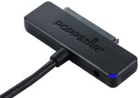 Poppstar Festplatten-Adapter (USB 3.1 Gen 1 Typ A) Sata USB Kabel für externe Festplatten (SSD, HDD, 2,5 u. 3,5 Zoll), bis zu 5 Gb/s, UASP Support, 1m Kabellänge (Netzteil Optional)