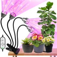 LED Vollspektrum Pflanzenlampe 3 Lichtmodi Dimmbar Zimmerpflanzen Wachstumslicht Pflanzenlicht mit 4 Köpfe und Timer